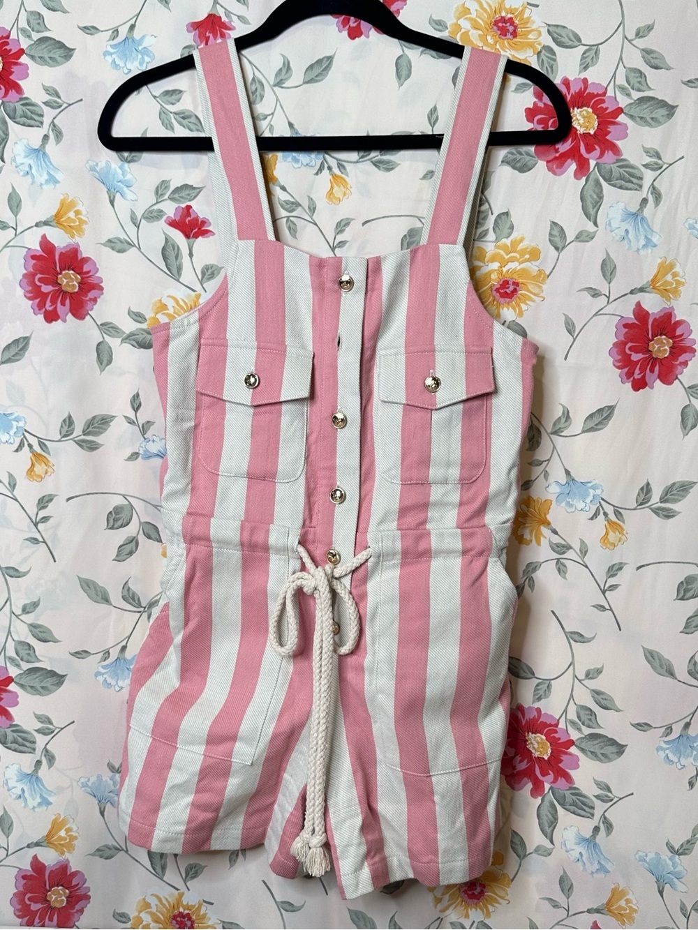 MIGUELINA | Pink Striped Franco Cotton Romper | TheRealReal | XS
